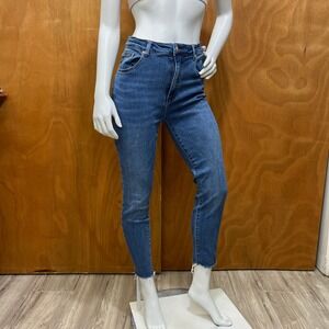 Monkey Ride Jeans Junior High Rise Skinny Raw Hem Stretch Denim Size 15/32